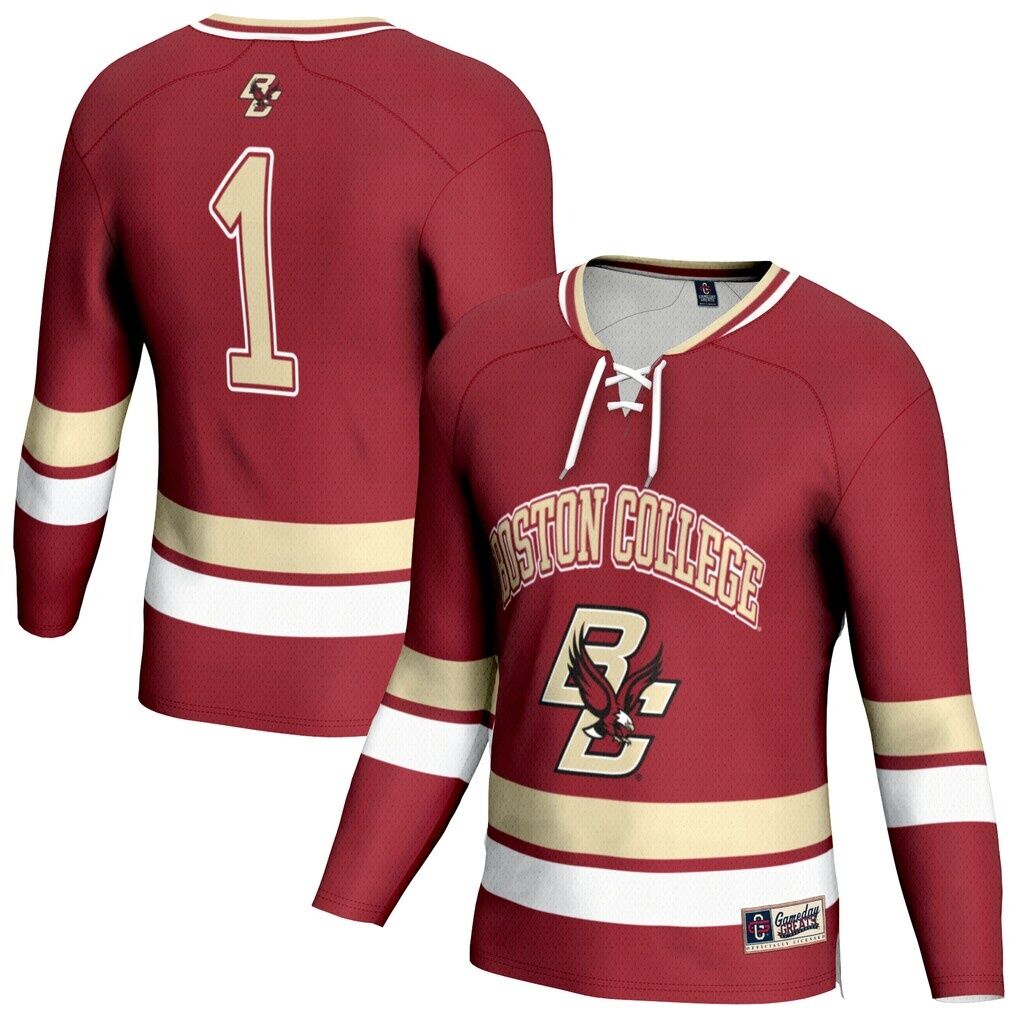 Boston College Eagles GameDay Greats Unisex Lightweight Men's Hockey Team Fashion Jersey - Maroon