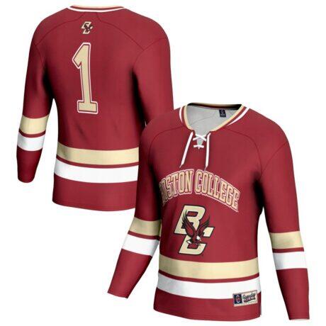 Boston College Eagles Youth Lightweight Women's Hockey Team Fashion Jersey - - Front View