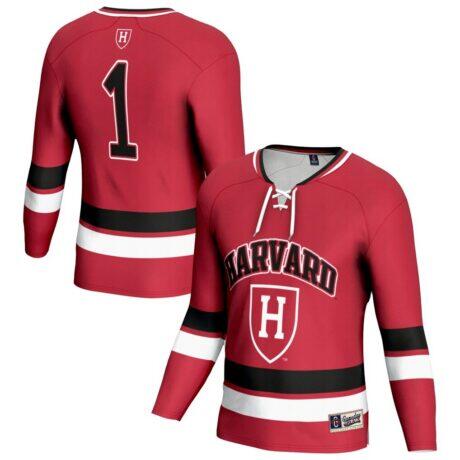 Harvard Crimson Youth Lightweight Women's Hockey Team Fashion Jersey - Crimson - Front View