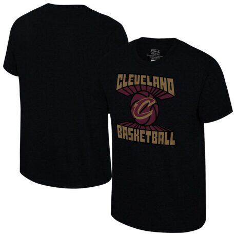 Cleveland Cavaliers Stadium Essentials Unisex Club Time Tri-Blend T-Shirt - Black - Front View
