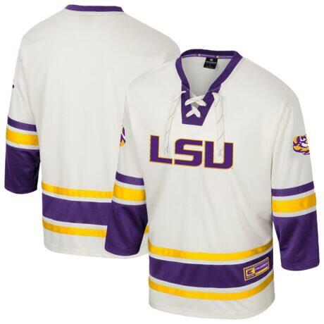 LSU Tigers Colosseum Puck Proud Fashion Hockey Jersey - Cream - Front View