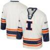 Illinois Fighting Illini Colosseum Puck Proud Fashion Hockey Jersey - Cream - Front View