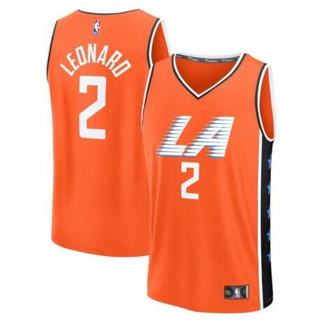 Kawhi Leonard LA Clippers Fashion7 2025/26 City Edition Fast Break Jersey - Orange - Front View