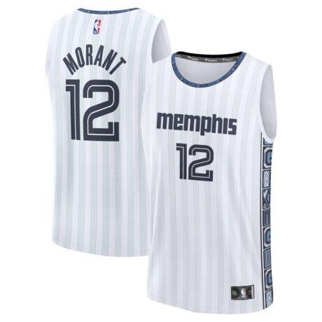 Ja Morant Memphis Grizzlies Fashion7 2025/26 City Edition Fast Break Jersey - White - Front View