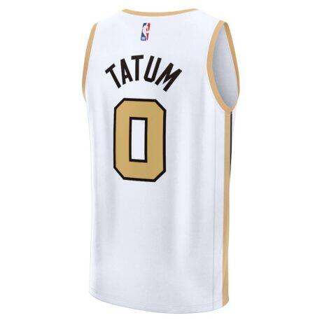 Jayson Tatum Boston Celtics Fanatics Youth 2025/26 City Edition Fast Break Jersey - White - Front View