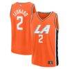 Kawhi Leonard LA Clippers Fashion7 Youth 2025/26 City Edition Fast Break Jersey - Orange - Front View