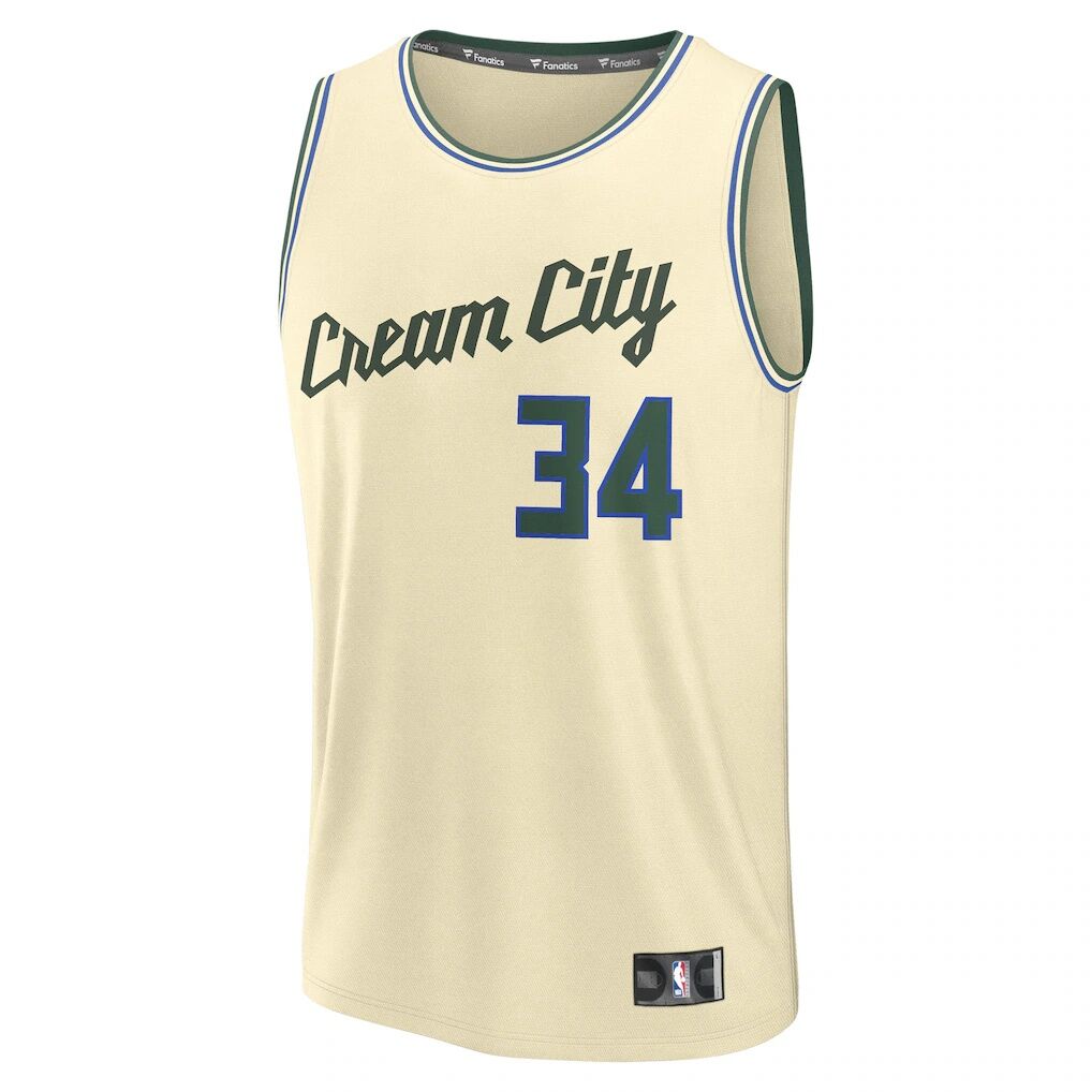 Giannis Antetokounmpo Milwaukee Bucks Fashion7 Youth 2025/26 City Edition Fast Break Jersey
