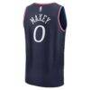 Tyrese Maxey Philadelphia 76ers Fashion7 Youth 2025/26 City Edition Fast Break Jersey - Navy - Side View
