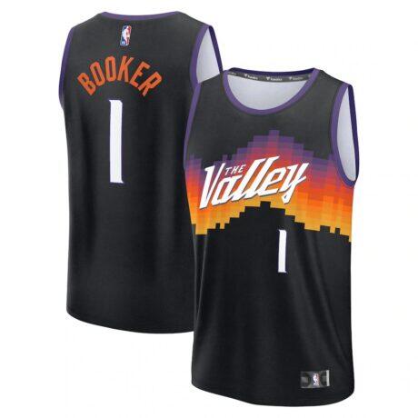 Devin Booker Phoenix Suns Fashion7 Youth 2025/26 City Edition Fast Break Jersey - Black - Front View