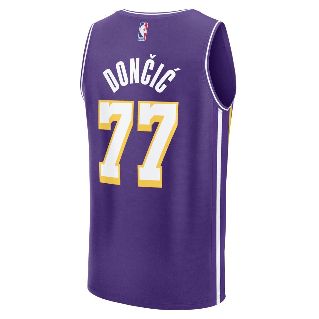 Luka Dončić Los Angeles Lakers Fashion7 Youth  Fast Break Jersey - Statement Edition