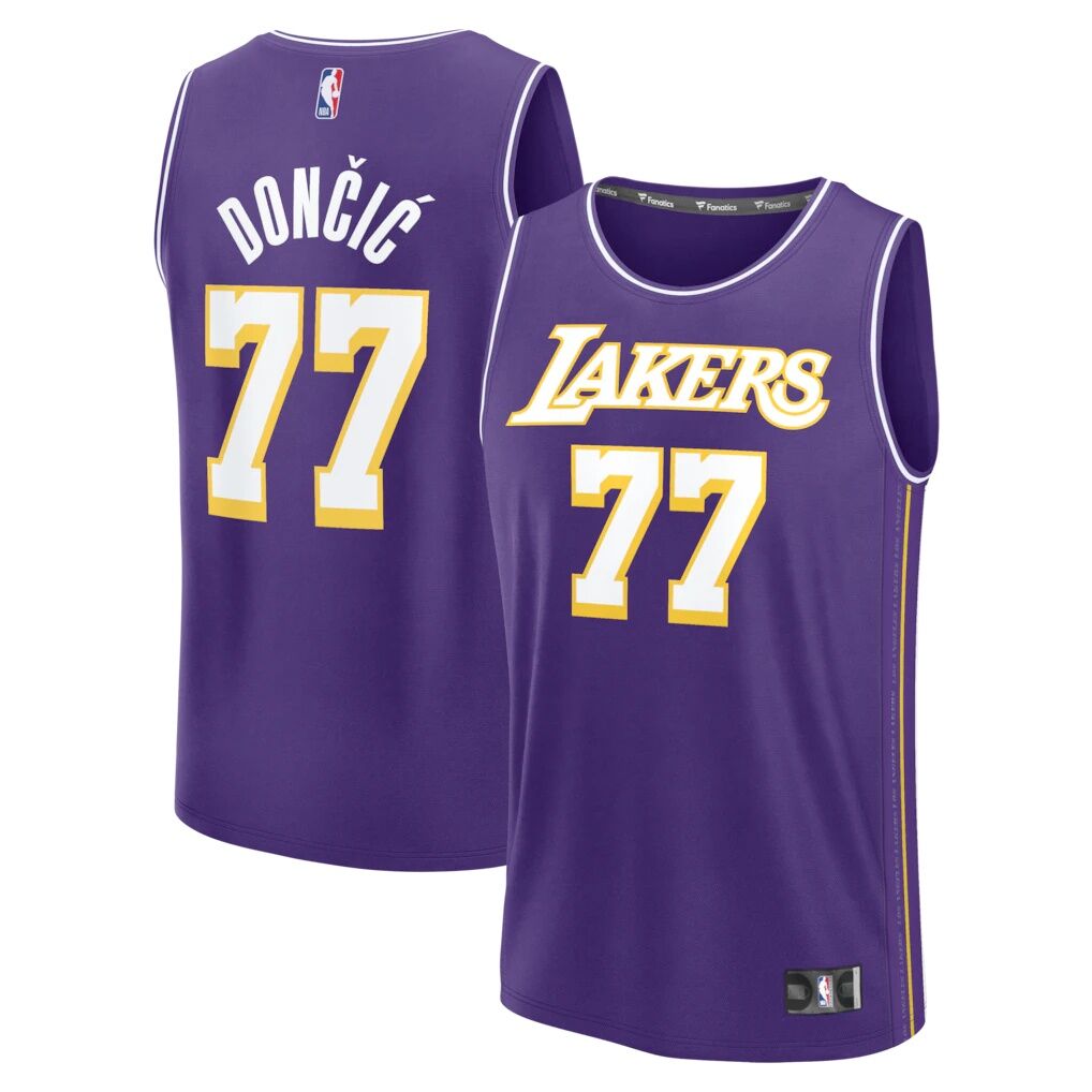 Luka Dončić Los Angeles Lakers Fashion7 Youth  Fast Break Jersey - Statement Edition