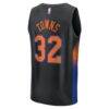 Karl-Anthony Towns New York Knicks Fashion7 Youth Fast Break Jersey - Black - Detail View