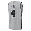 De'Aaron Fox San Antonio Spurs Fashion7 Youth Fast Break Jersey - Silver - Detail View