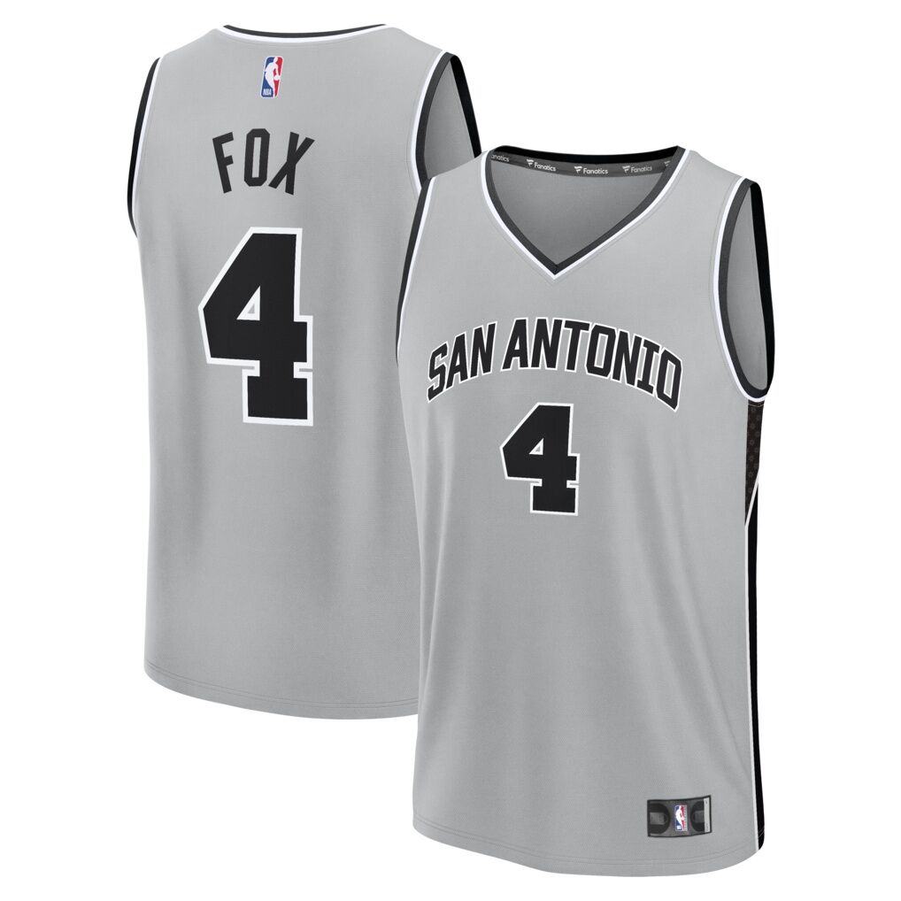 De'Aaron Fox San Antonio Spurs Fashion7 Youth  Fast Break Jersey - Statement Edition
