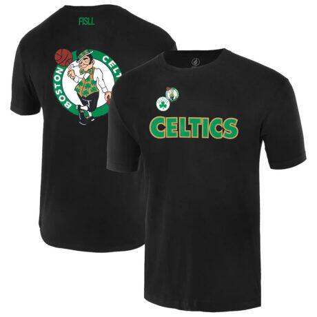 Boston Celtics FISLL Oversize Logo T-Shirt - Black - Front View