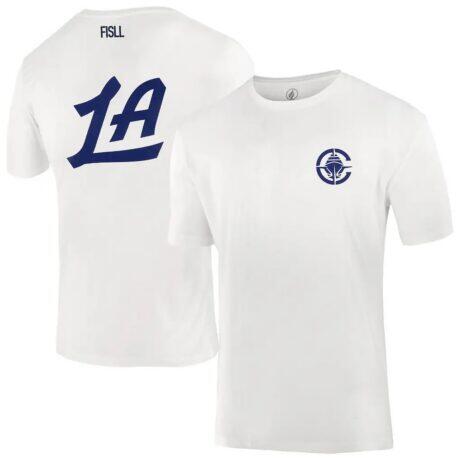 LA Clippers FISLL Unisex Burst Logo T-Shirt - White - Front View