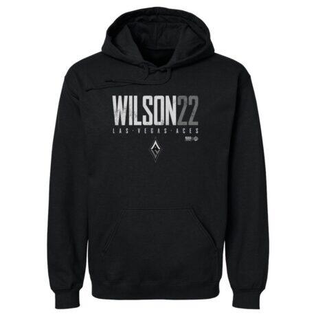 A'ja Wilson Las Vegas Aces 500 Level Elite Pullover Hoodie - Black - Front View