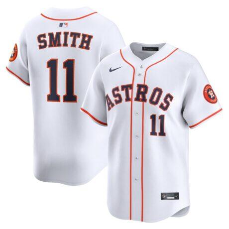 Cam Smith #11 Houston Astros Nike Home Limited Player Jersey - White - Front View