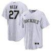 Jordan Beck Colorado Rockies Nike Home Replica Jersey - White - Front View