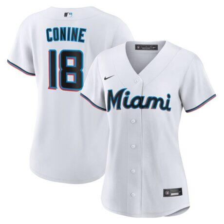 Griffin Conine Miami Marlins Nike Women's Home Replica Jersey - White - Front View
