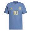 Lionel Messi Argentina National Team adidas Name & Number T-Shirt - Blue - Front View