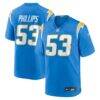 Del'Shawn Phillips Los Angeles Chargers Nike Team Game Jersey - - Front View
