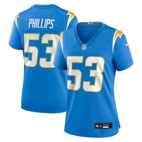 Del'Shawn Phillips Los Angeles Chargers Nike Women's Team Game Jersey - - Front View