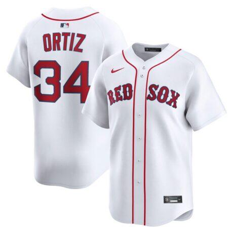 David Ortiz Boston Red Sox Nike Home Limited Jersey - White - Front View