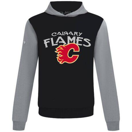 Calgary Flames Levelwear Ultimate Mission Pullover Hoodie - Black - Front View