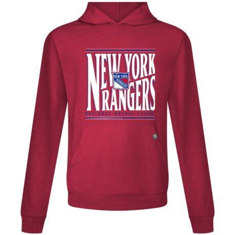New York Rangers Levelwear Relay Powerhouse Pullover Hoodie - Red - Front View