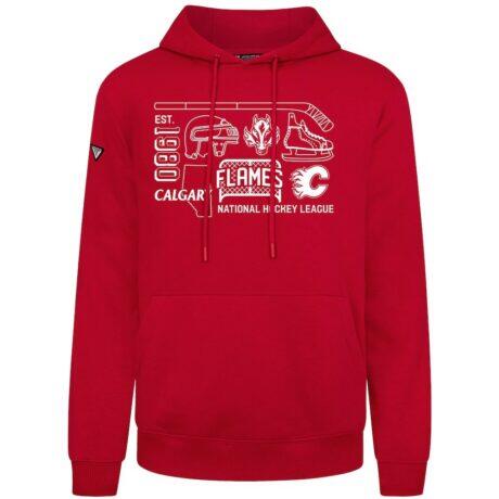 Calgary Flames Levelwear Podium Campaign Pullover Hoodie - Red - Front View