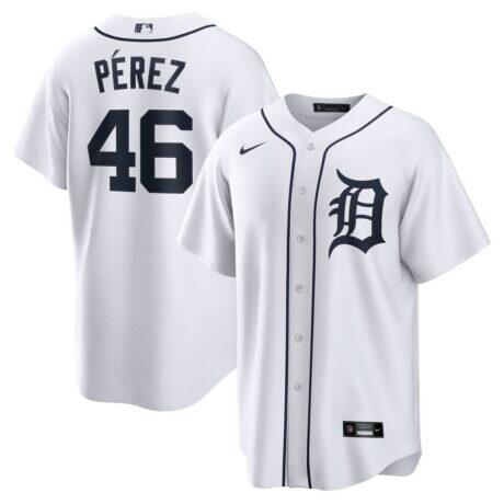 Wenceel Pérez Detroit Tigers Nike Home Replica Jersey - White - Front View