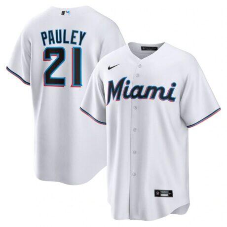 Graham Pauley Miami Marlins Nike Home Replica Jersey - White - Front View