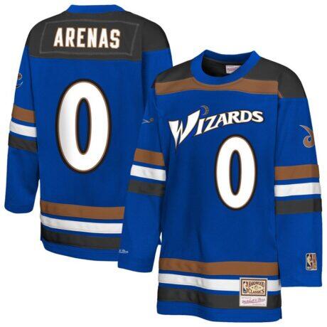 Gilbert Arenas Washington Wizards Mitchell & Ness Youth Maxxed Out 2.0 Fashion Hockey Jersey - Blue - Front View