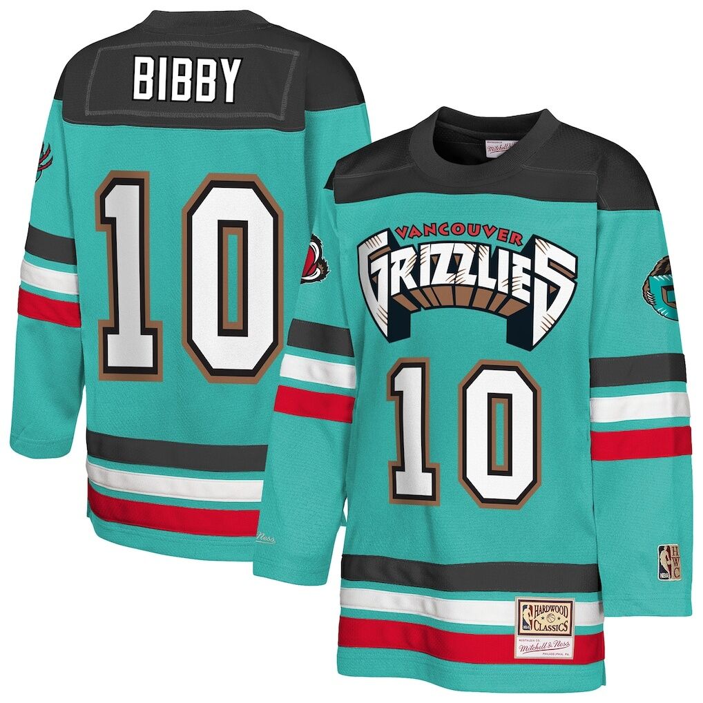 Mike Bibby Memphis Grizzlies Mitchell & Ness Youth Maxxed Out 2.0 Fashion Hockey Jersey - Turquoise
