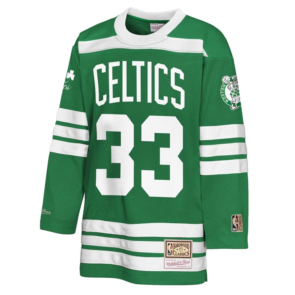 Larry Bird Boston Celtics Mitchell & Ness Youth Maxxed Out 2.0 Fashion Hockey Jersey – Kelly Green
