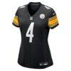 DK Metcalf Pittsburgh Steelers Nike Women's Team Game Jersey - Black - Side View