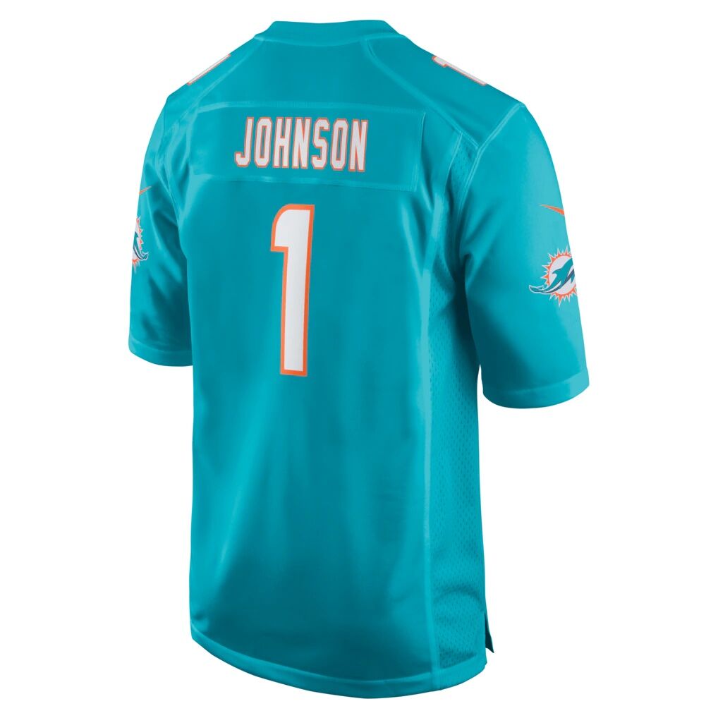 Chris Johnson Miami Dolphins Nike 2026 NFL Draft First Round Pick No. 27 Team Game Jersey - Aqua