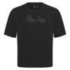 Toronto Blue Jays Levelwear Ethereal Oversized Luxe Signature Knit T-Shirt - Black - Side View