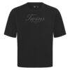 Minnesota Twins Levelwear Ethereal Oversized Luxe Signature Knit T-Shirt - Black - Side View