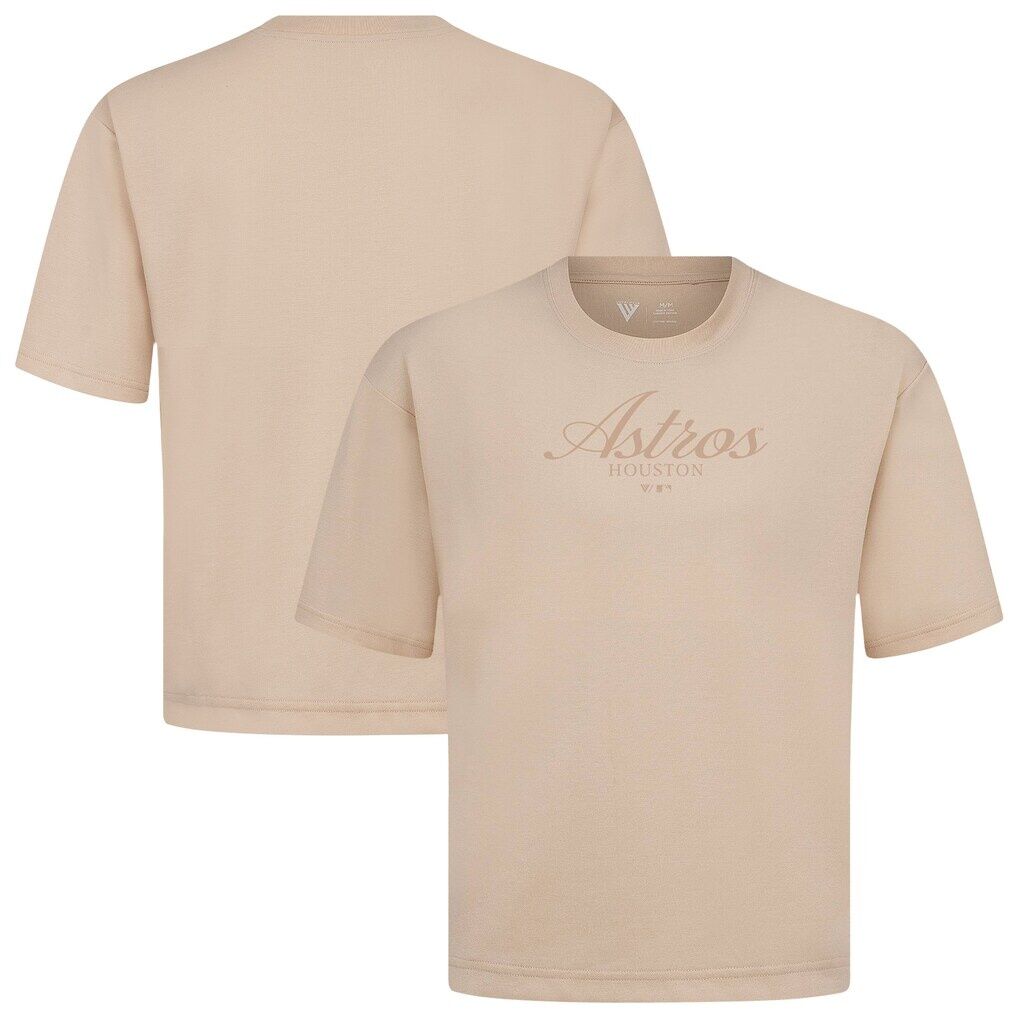 Houston Astros Levelwear Ethereal Oversized Luxe Signature Knit T-Shirt - Khaki