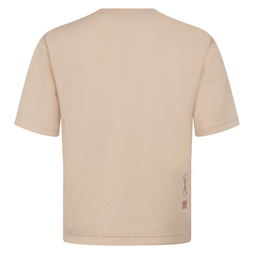 New York Mets Levelwear Ethereal Oversized Luxe Signature Knit T-Shirt - Khaki