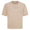 New York Mets Levelwear Ethereal Oversized Luxe Signature Knit T-Shirt - Khaki - Side View