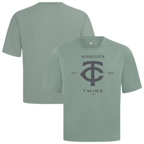 Minnesota Twins Levelwear Crossway Oversized Luxe Signature Knit T-Shirt - Green - Front View