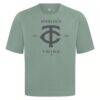 Minnesota Twins Levelwear Crossway Oversized Luxe Signature Knit T-Shirt - Green - Side View