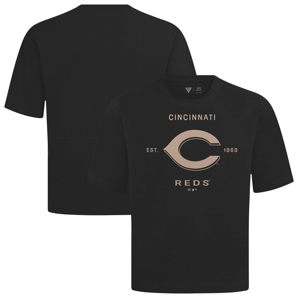 Cincinnati Reds Levelwear Crossway Oversized Luxe Signature Knit T-Shirt