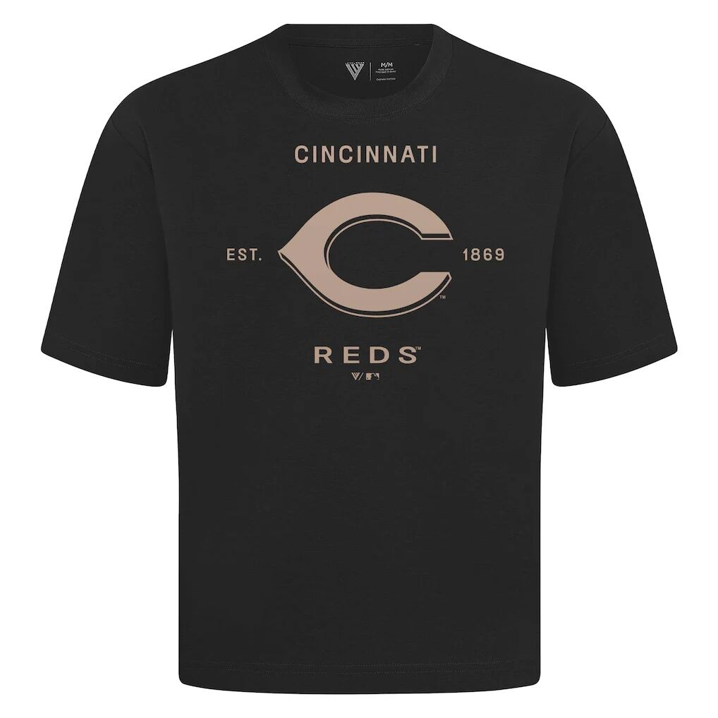 Cincinnati Reds Levelwear Crossway Oversized Luxe Signature Knit T-Shirt