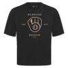 Milwaukee Brewers Levelwear Crossway Oversized Luxe Signature Knit T-Shirt - Black - Side View