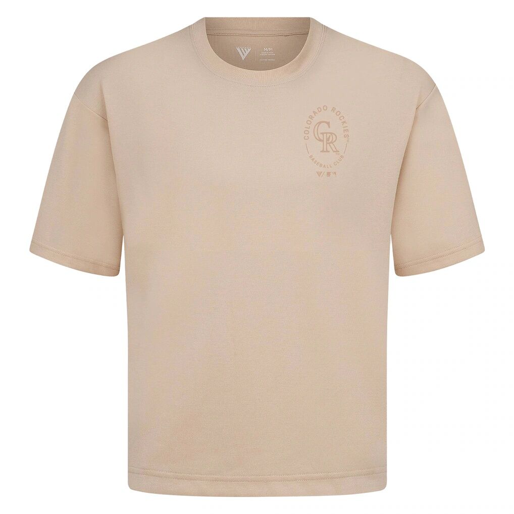 Colorado Rockies Levelwear Signet Oversized Luxe Signature Knit T-Shirt - Khaki