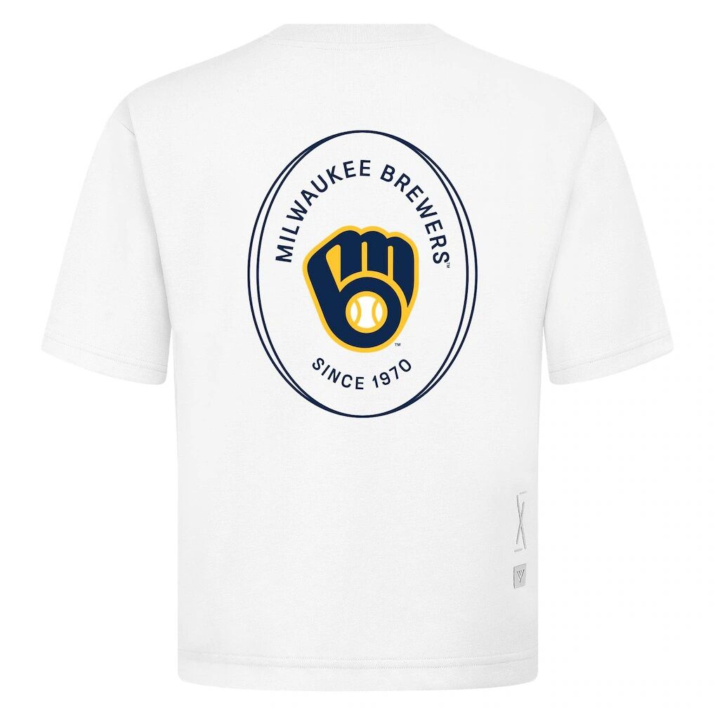 Milwaukee Brewers Levelwear Register Oversized Luxe Signature Knit T-Shirt